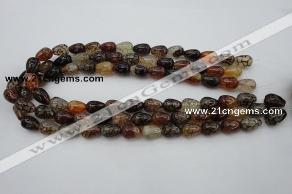 CAG1447 15.5 inches 10*14mm teardrop dragon veins agate beads