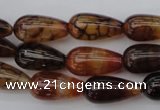 CAG1448 15.5 inches 10*20mm teardrop dragon veins agate beads