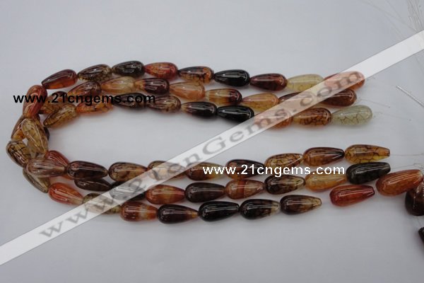 CAG1448 15.5 inches 10*20mm teardrop dragon veins agate beads