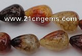 CAG1450 15.5 inches 15*20mm teardrop dragon veins agate beads