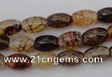 CAG1451 15.5 inches 8*12mm rice dragon veins agate beads