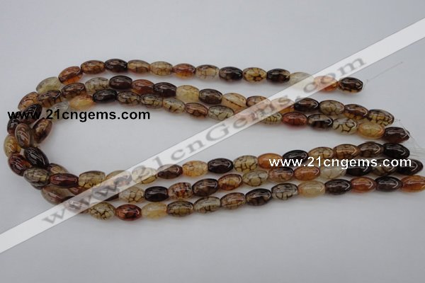 CAG1451 15.5 inches 8*12mm rice dragon veins agate beads