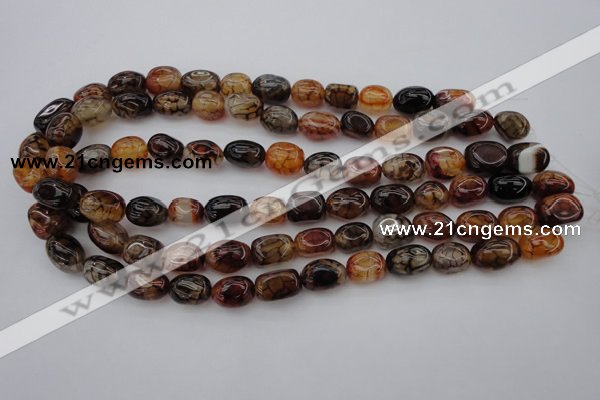 CAG1456 15.5 inches 10*15mm nuggets dragon veins agate beads