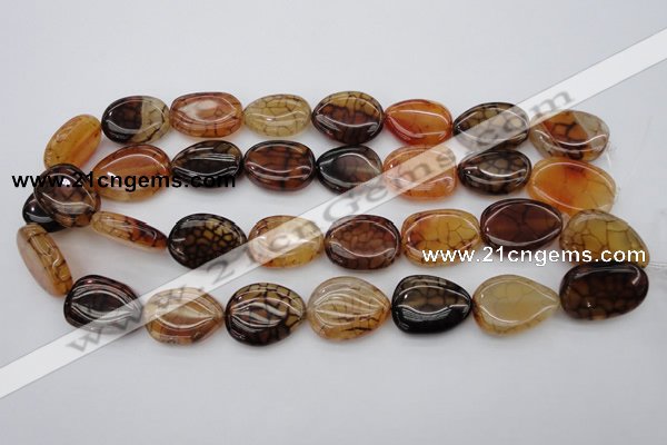 CAG1459 15.5 inches 18*25mm freeform dragon veins agate beads