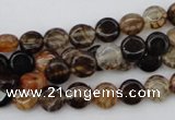 CAG1460 15.5 inches 8mm flat round dragon veins agate beads