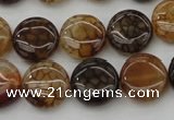 CAG1461 15.5 inches 15mm flat round dragon veins agate beads