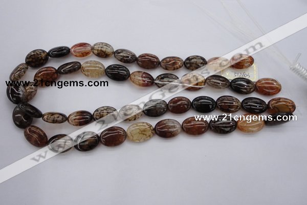 CAG1465 15.5 inches 13*18mm oval dragon veins agate beads