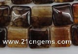 CAG1472 15.5 inches 15*15mm square dragon veins agate beads