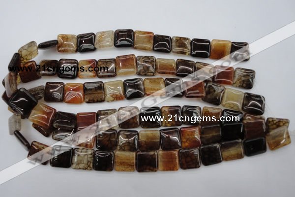 CAG1472 15.5 inches 15*15mm square dragon veins agate beads