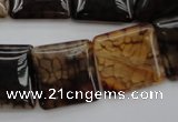 CAG1474 15.5 inches 20*20mm square dragon veins agate beads