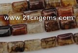 CAG1478 15.5 inches 8*12mm rectangle dragon veins agate beads