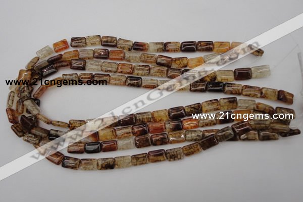 CAG1478 15.5 inches 8*12mm rectangle dragon veins agate beads