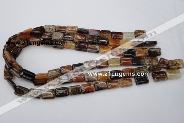 CAG1479 15.5 inches 10*14mm rectangle dragon veins agate beads