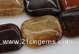 CAG1483 15.5 inches 18*25mm rectangle dragon veins agate beads