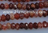 CAG1491 15.5 inches 5*8mm faceted rondelle natural fire agate beads