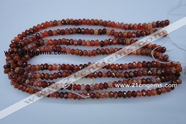 CAG1491 15.5 inches 5*8mm faceted rondelle natural fire agate beads