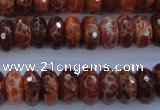 CAG1492 15.5 inches 6*12mm faceted rondelle natural fire agate beads