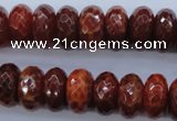 CAG1493 15.5 inches 8*16mm faceted rondelle natural fire agate beads