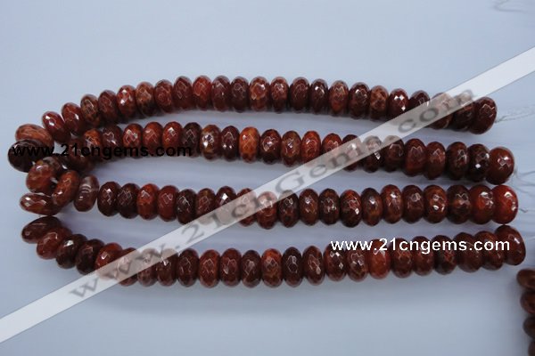 CAG1493 15.5 inches 8*16mm faceted rondelle natural fire agate beads