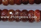 CAG1494 15.5 inches 9*18mm faceted rondelle natural fire agate beads