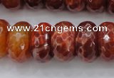 CAG1495 15.5 inches 10*20mm faceted rondelle natural fire agate beads