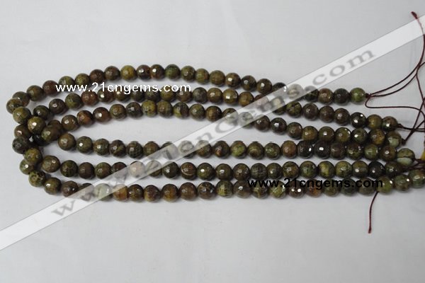 CAG1506 15.5 inches 8mm faceted round fire crackle agate beads