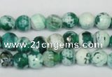 CAG1510 15.5 inches 8mm faceted round fire crackle agate beads