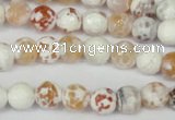 CAG1511 15.5 inches 8mm faceted round fire crackle agate beads