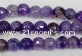 CAG1512 15.5 inches 8mm faceted round fire crackle agate beads