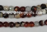 CAG1515 15.5 inches 8mm faceted round fire crackle agate beads