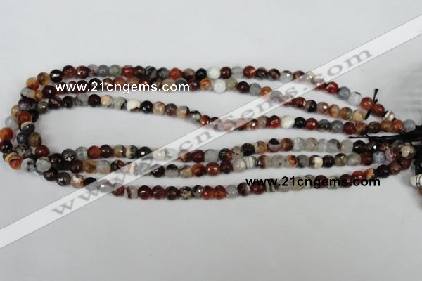 CAG1515 15.5 inches 8mm faceted round fire crackle agate beads