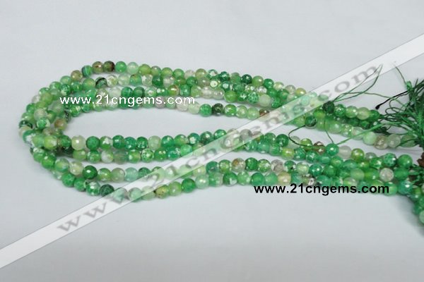 CAG1516 15.5 inches 8mm faceted round fire crackle agate beads