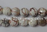 CAG1520 15.5 inches 10mm faceted round fire crackle agate beads