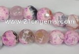 CAG1521 15.5 inches 10mm faceted round fire crackle agate beads