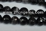 CAG1524 15.5 inches 10mm faceted round fire crackle agate beads