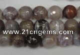 CAG1526 15.5 inches 10mm faceted round fire crackle agate beads