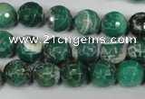 CAG1527 15.5 inches 10mm faceted round fire crackle agate beads