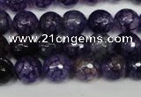 CAG1529 15.5 inches 10mm faceted round fire crackle agate beads