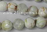 CAG1534 15.5 inches 12mm faceted round fire crackle agate beads