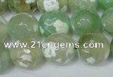 CAG1552 15.5 inches 14mm faceted round fire crackle agate beads