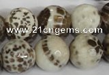 CAG1558 15.5 inches 16mm faceted round fire crackle agate beads