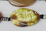 CAG1578 15.5 inches 20*30mm twisted oval fire crackle agate beads