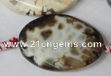 CAG1580 15.5 inches 25*35mm twisted oval fire crackle agate beads