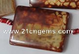 CAG1587 15.5 inches 30*40mm rectangle fire crackle agate beads