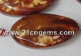 CAG1591 15.5 inches 22*38mm twisted oval fire crackle agate beads