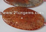 CAG1592 15.5 inches 25*50mm twisted oval fire crackle agate beads