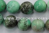 CAG1600 15.5 inches 16mm round green grass agate gemstone beads