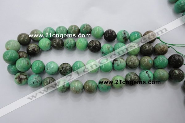 CAG1600 15.5 inches 16mm round green grass agate gemstone beads