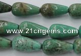 CAG1601 15.5 inches 10*20mm teardrop green grass agate gemstone beads