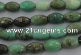 CAG1606 15.5 inches 8*10mm faceted rice green grass agate beads